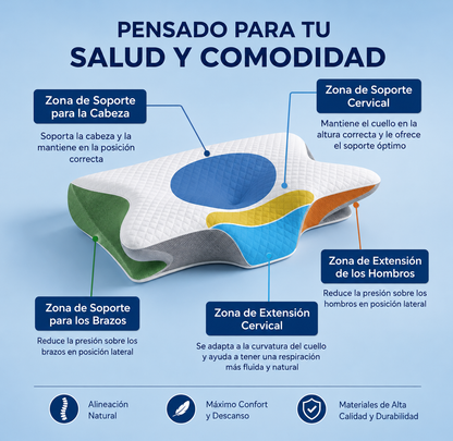 Novel Align™  Almohada Cervical Ergonómica Hipertranspirable